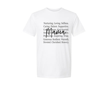 brand:Generic|color:White|Mama Words Mothers Day Graphic T-Shirt