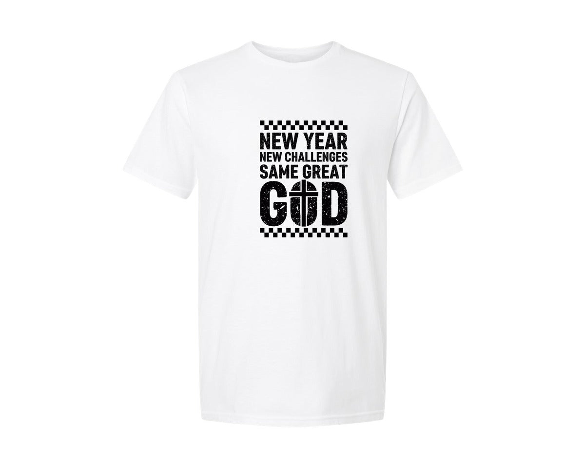 brand:Generic|color:White|Christian New Year Happy New Year Graphic T-Shirt
