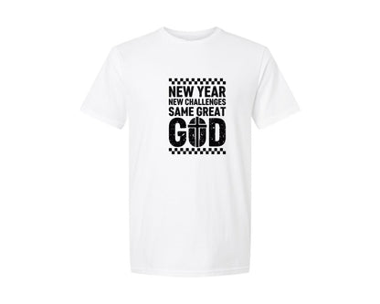 brand:Generic|color:White|Christian New Year Happy New Year Graphic T-Shirt