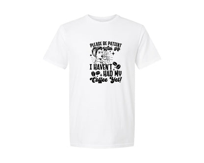 brand:Generic|color:White|Funny Retro Girl Coffee Lover Quote Graphic T-Shirt