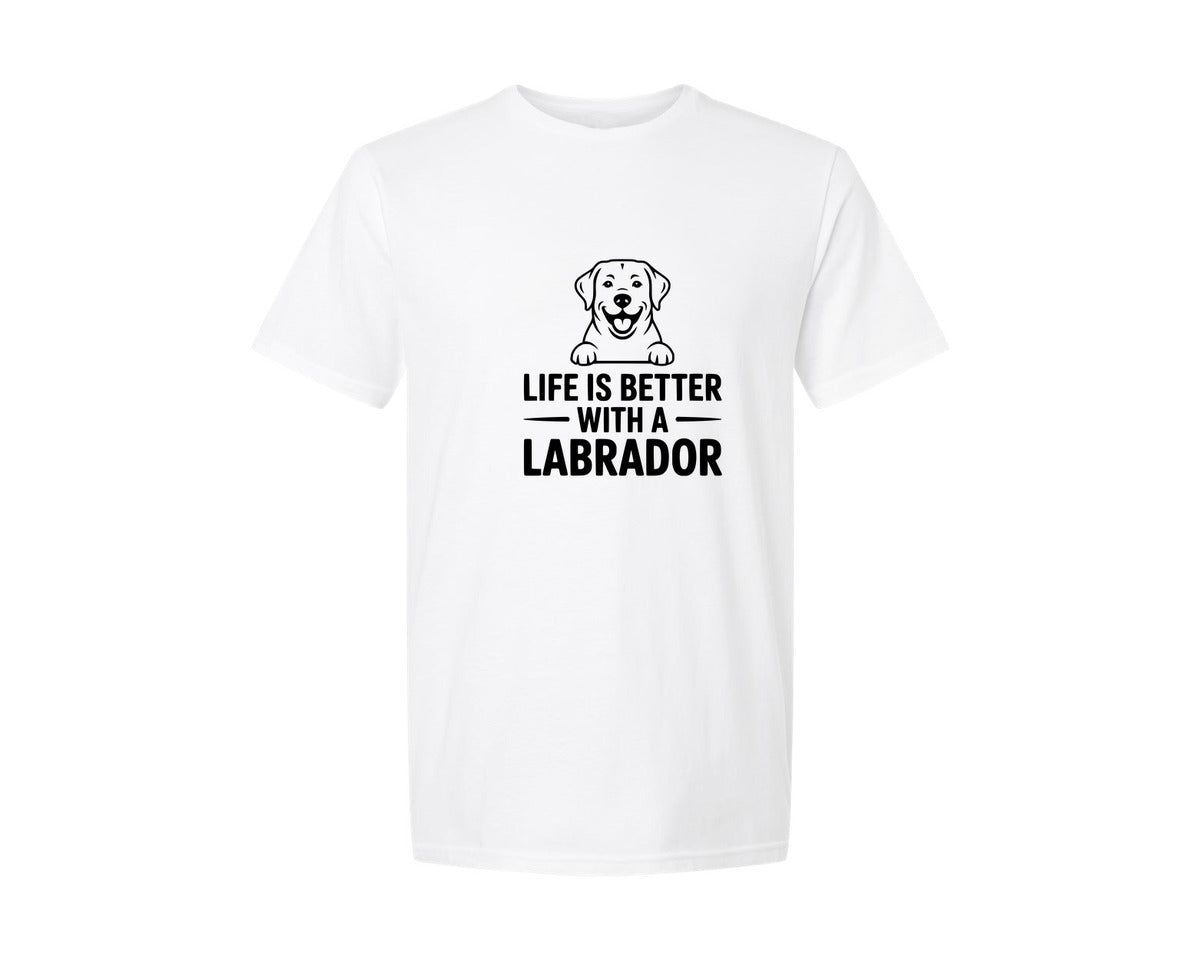 brand:Generic|color:White|Life Is Better With A Labrador Graphic T-Shirt
