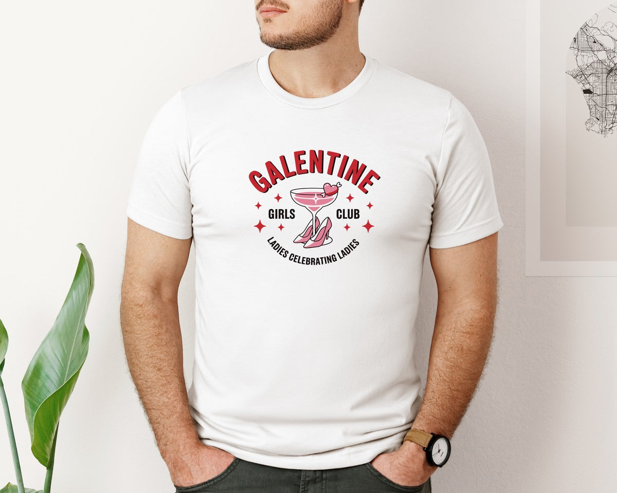 brand:Bella Canvas|color:White|Galentine Girls Club 2 Graphic T-Shirt