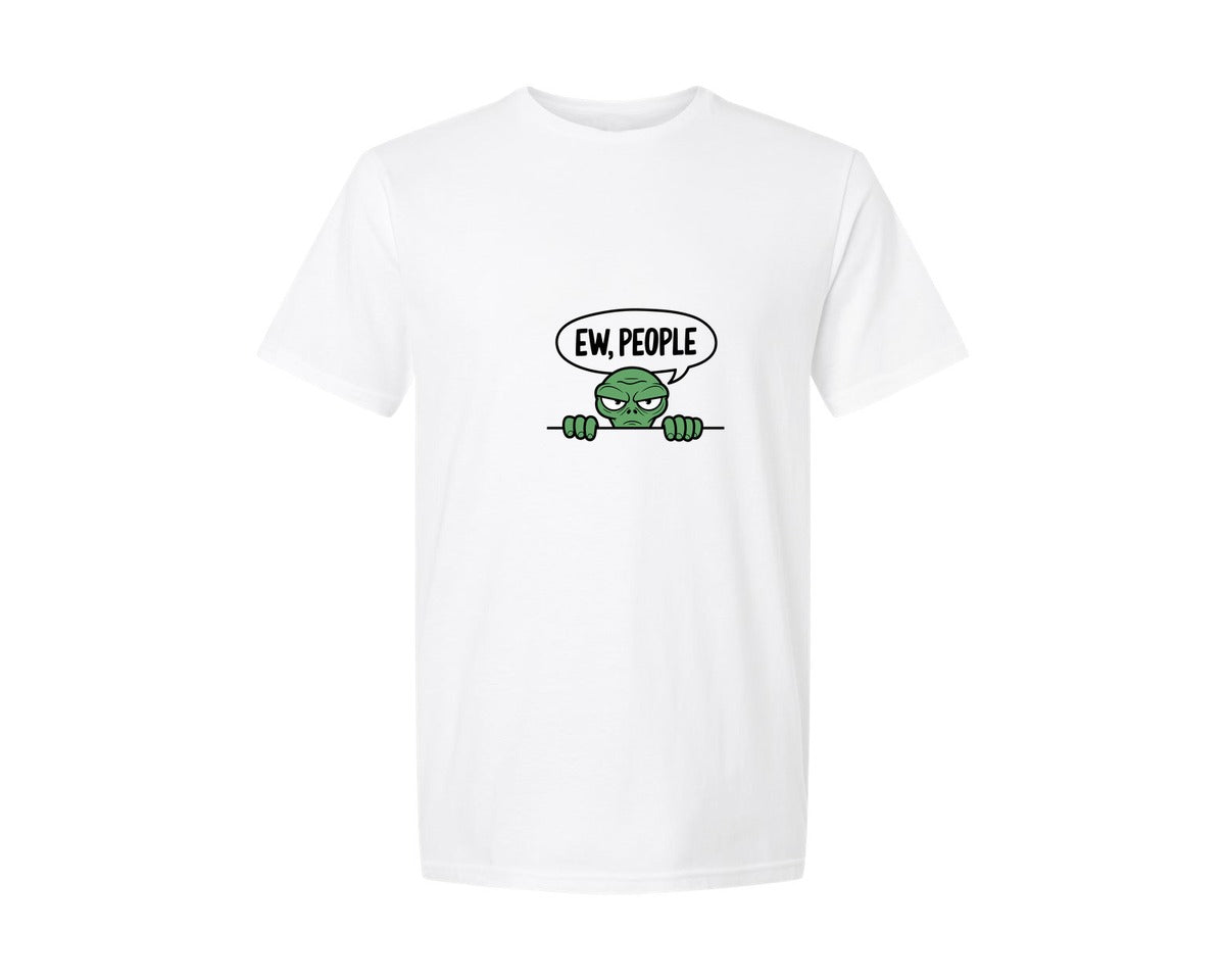 brand:Generic|color:White|Ew People Alien Ufo T Shirt Design Graphic T-Shirt