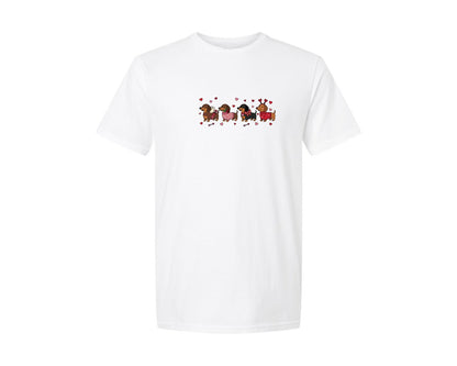 brand:Generic|color:White|Valentines Dachshund Cute Dog Lover Graphic T-Shirt