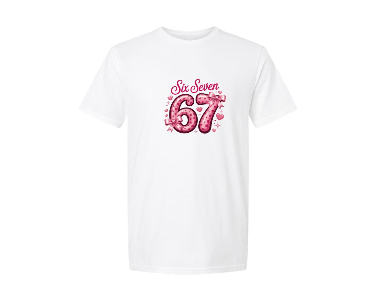 brand:Generic|color:White|67 Valentine Six Seven Valentines Day Graphic T-Shirt