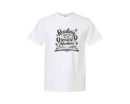 brand:Comfort Colors|color:White|Reading Takes You On The Greatest Advent 4 Graphic T-Shirt