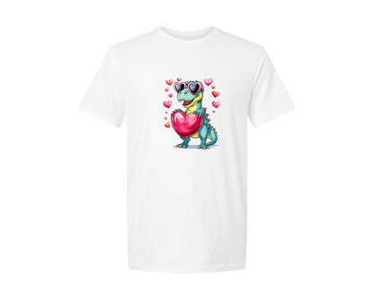 brand:Generic|color:White|Cute Dinosaur Valentine Dino Graphic T-Shirt