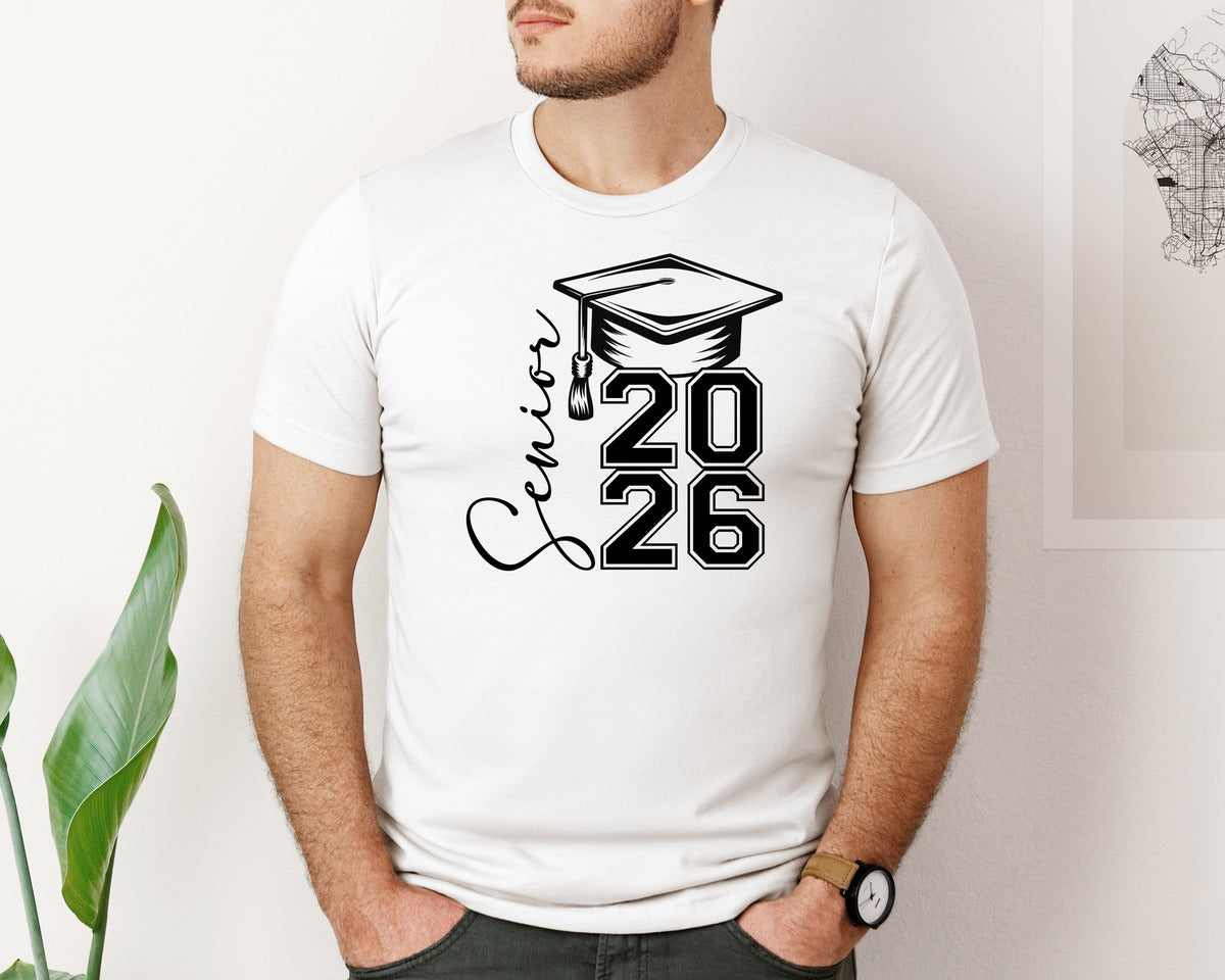 brand:Bella Canvas|color:White|Senior 2026 Graduation Graphic T-Shirt