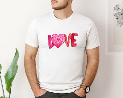 brand:Bella Canvas|color:White|Valentines Day Love Valentine 6 Graphic T-Shirt