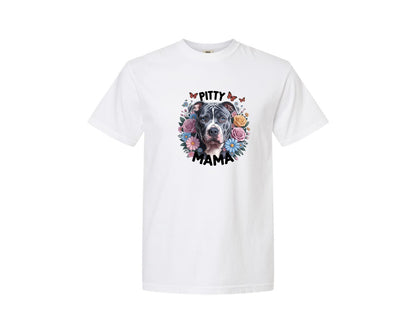 brand:Comfort Colors|color:White|Pitty Mama Cute Pitbull Dog 2 Graphic T-Shirt