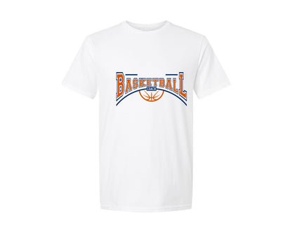 brand:Generic|color:White|Basketball Team Name Coach Logo Graphic T-Shirt