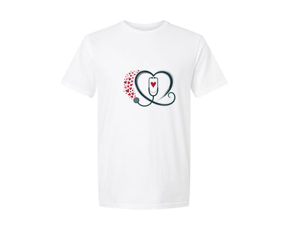brand:Generic|color:White|Valentines Day Stethoscope Heart Nu 2 Graphic T-Shirt