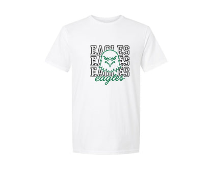 brand:Generic|color:White|Eagles Eagles Mascot Sport Cheer Graphic T-Shirt