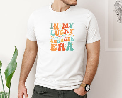 brand:Bella Canvas|color:White|In My Lucky Engaged Era 2 Graphic T-Shirt