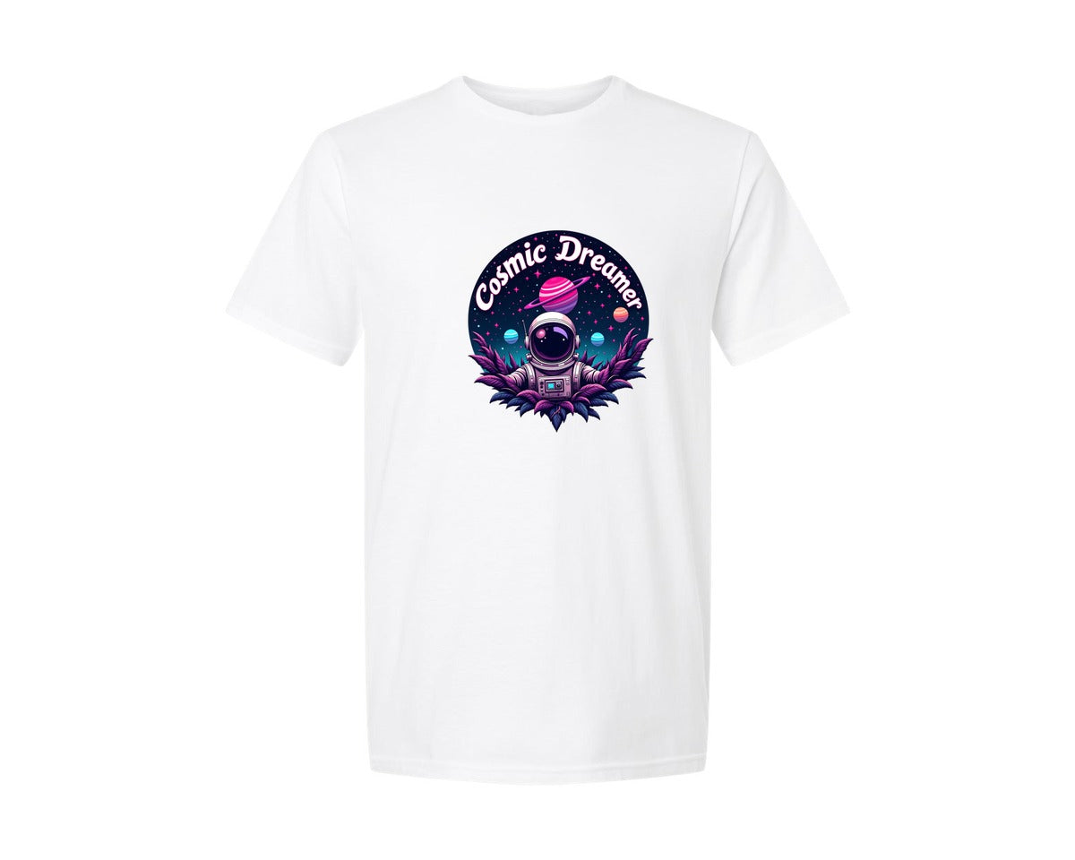 brand:Generic|color:White|Cosmic Dreamer T Shirt Design Graphic T-Shirt