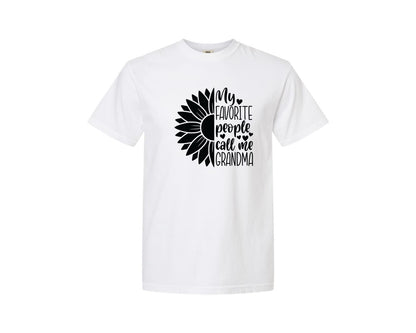 brand:Comfort Colors|color:White|Grandma Sunflower Grandma Graphic T-Shirt