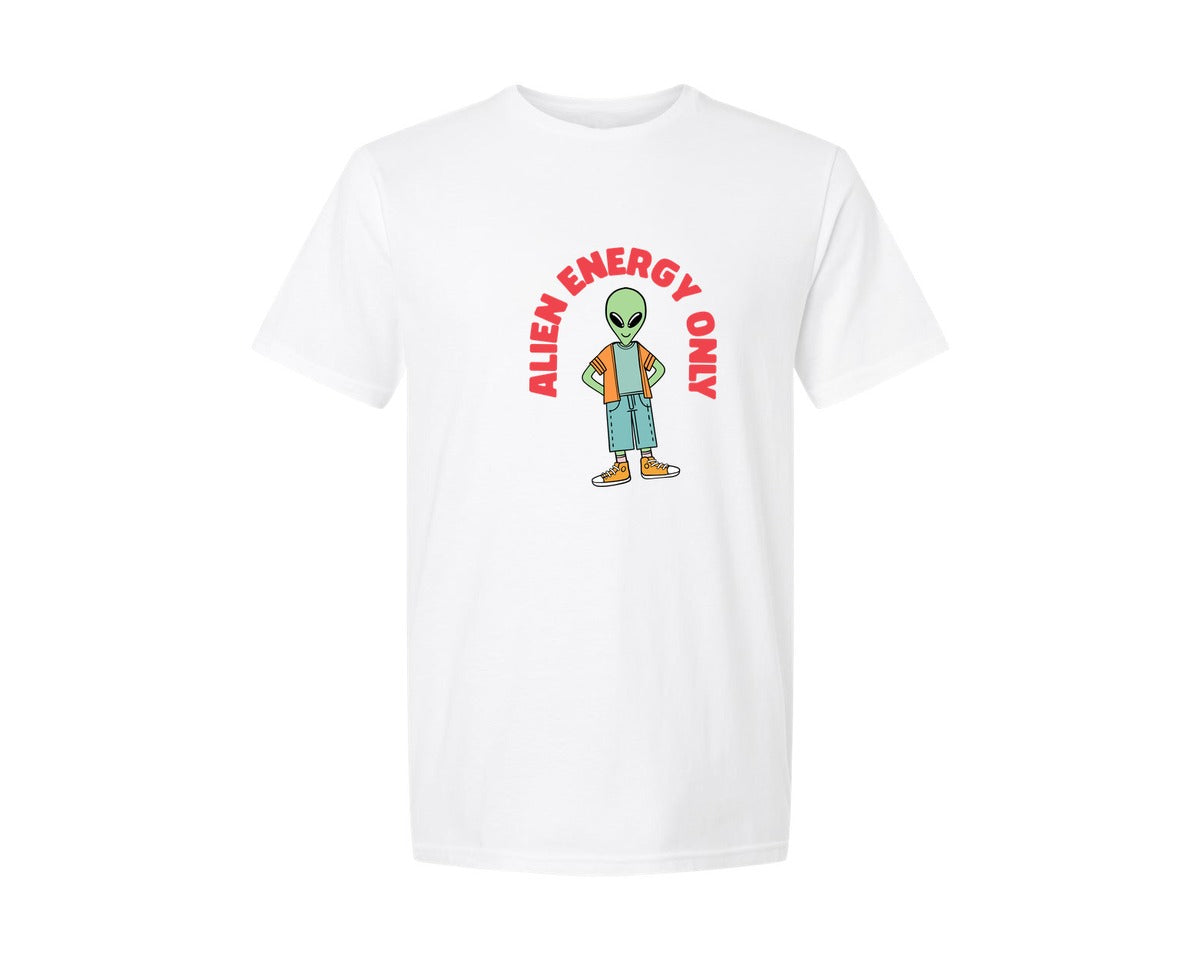 brand:Generic|color:White|Alien Energy Only T Shirt Design Graphic T-Shirt