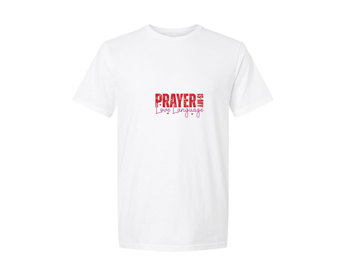brand:Generic|color:White|Prayer Is My Love Language 3 Graphic T-Shirt