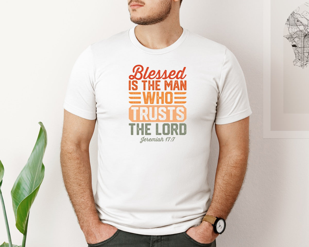brand:Bella Canvas|color:White|Trusts The Lord Christian Bible Verse Graphic T-Shirt