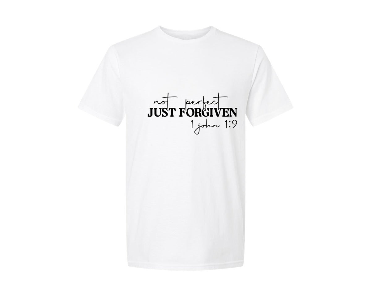 brand:Generic|color:White|Not Perfect Just Forgiven Christian 7 Graphic T-Shirt