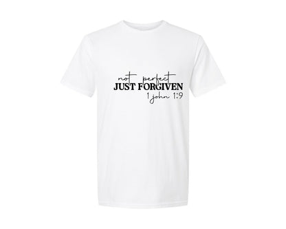 brand:Generic|color:White|Not Perfect Just Forgiven Christian 7 Graphic T-Shirt