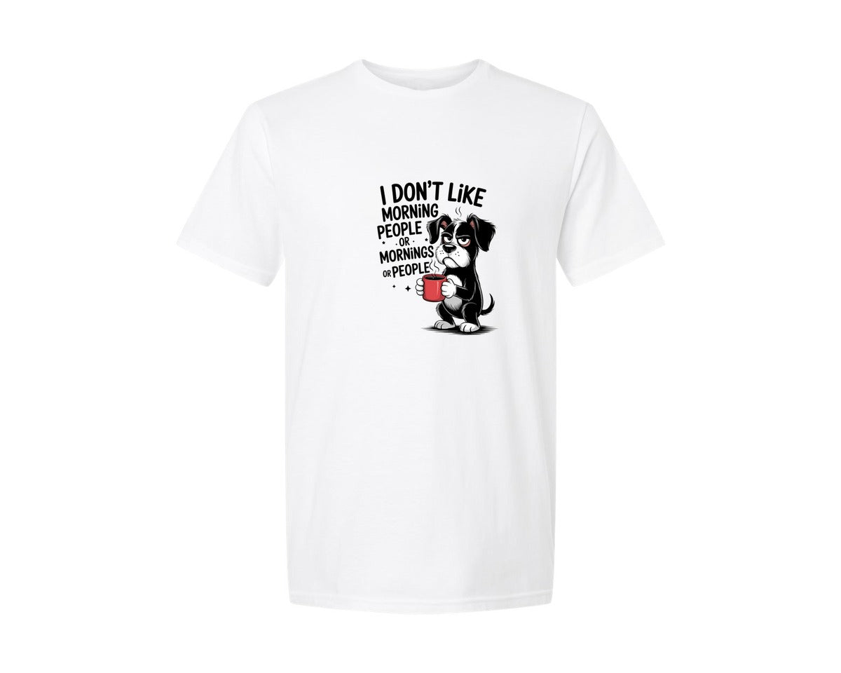 brand:Generic|color:White|I Dont Like Morning People Funny Shirt Graphic T-Shirt
