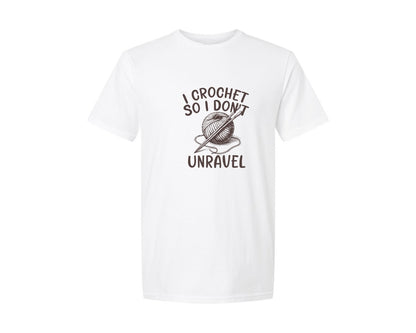 brand:Generic|color:White|I Crochet So I Dont Unravel Crochet Graphic T-Shirt