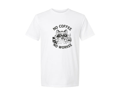 brand:Generic|color:White|No Coffee No Workee Lazy Vibes Graphic T-Shirt