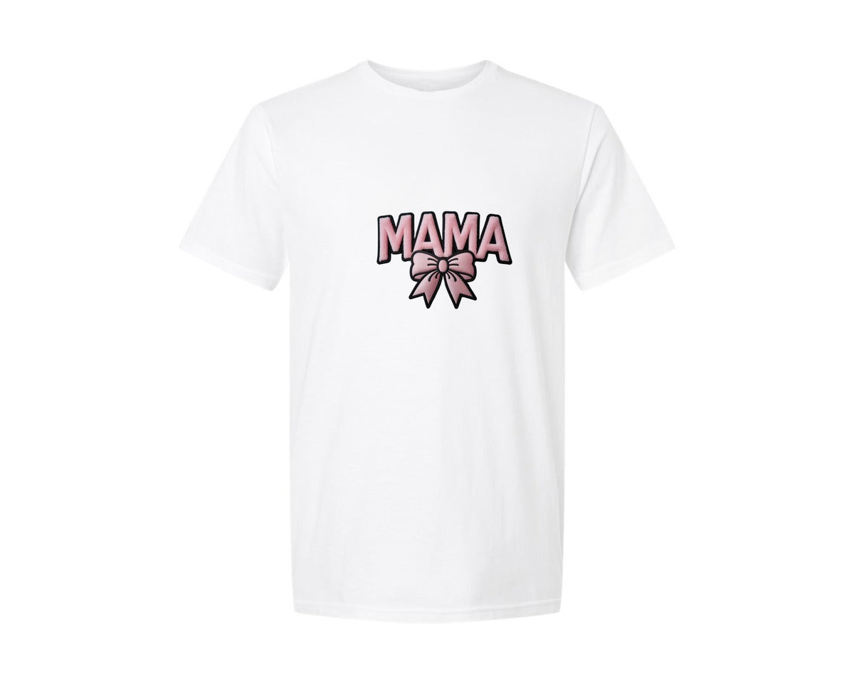 brand:Generic|color:White|Coquette Mama Faux Yarn Latch Hook Graphic T-Shirt