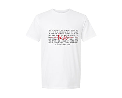 brand:Generic|color:White|Love Is Patient Valentine Heart 7 Graphic T-Shirt