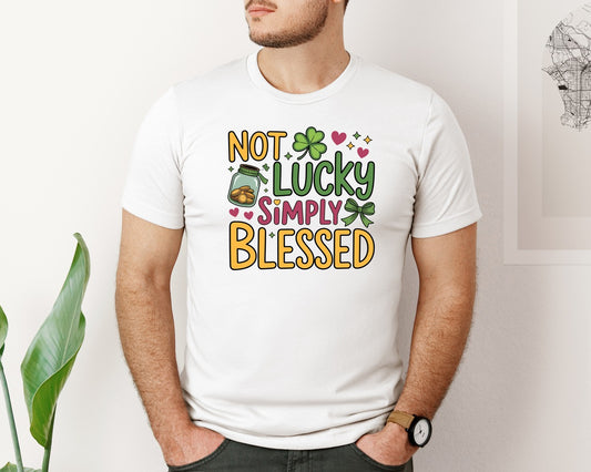 Not Lucky Simply Blessedpng Retro Graphic T-Shirt