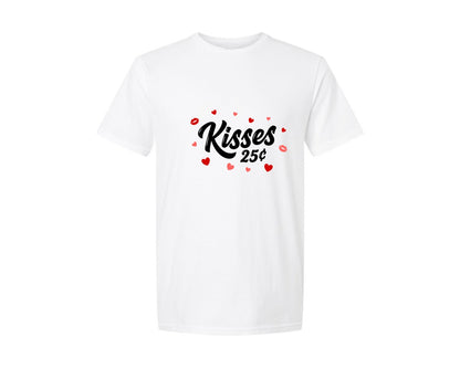 brand:Generic|color:White|Kisses Twenty Five Cents Graphic T-Shirt