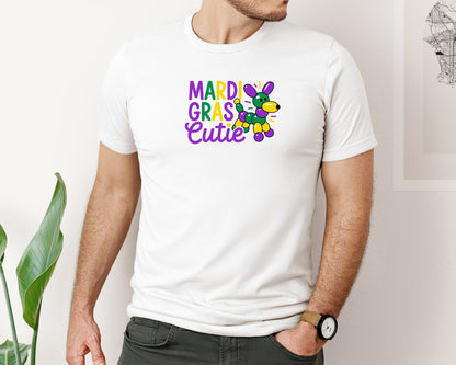 brand:Bella Canvas|color:White|Kids Mardi Gras Cutie T Shirt Design Graphic T-Shirt