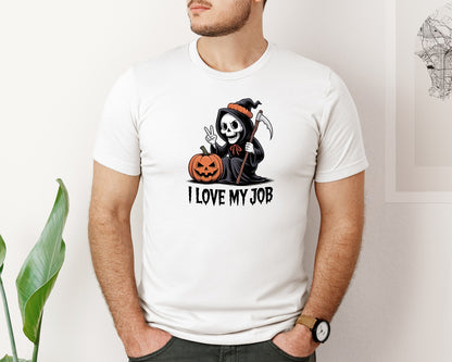 brand:Bella Canvas|color:White|I Love My Job Design Graphic T-Shirt
