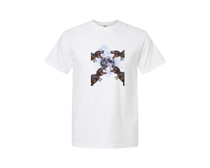brand:Comfort Colors|color:White|T Rex Roar Full Moon 2 Graphic T-Shirt