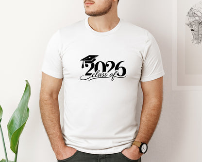 brand:Bella Canvas|color:White|Class Of 2026 Script Graphic T-Shirt