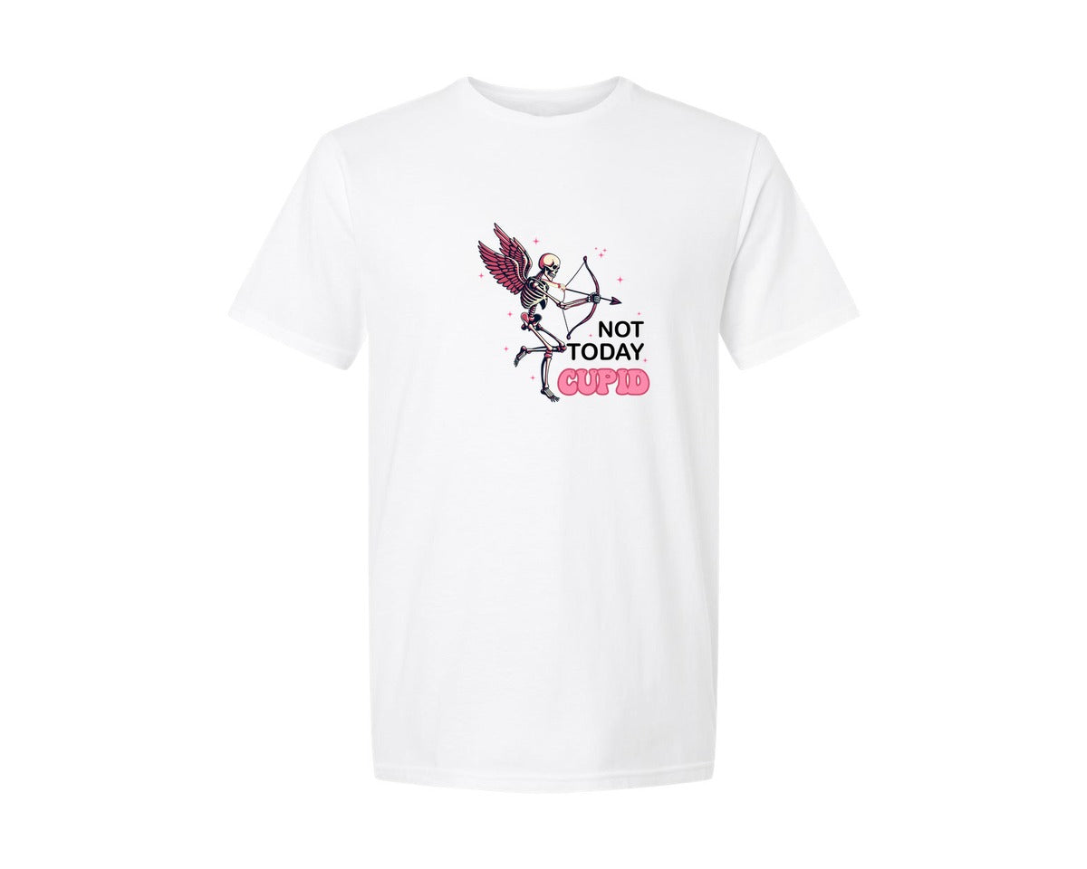brand:Generic|color:White|Not Today Cupidvalentine Raccccon Shirt Graphic T-Shirt