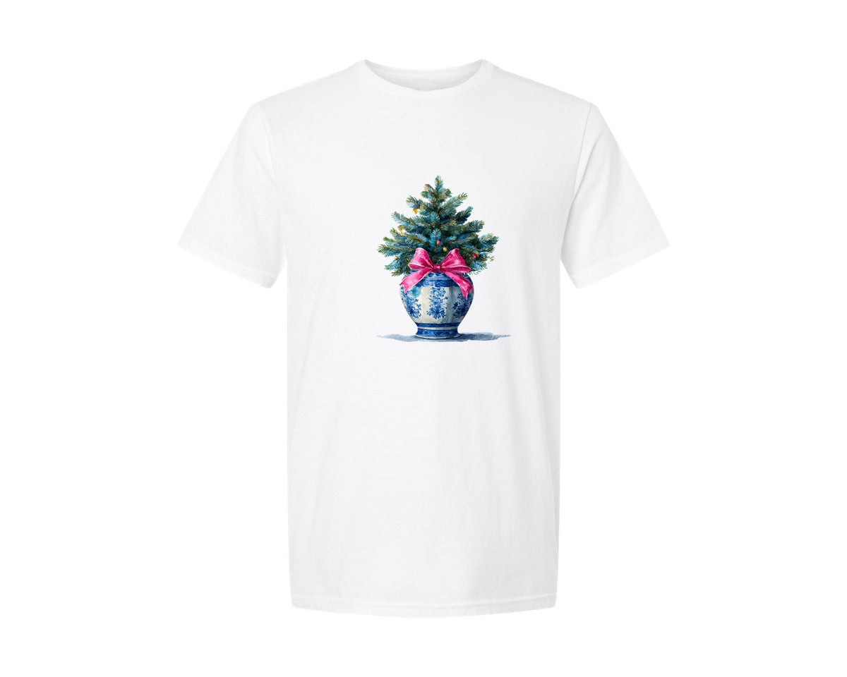 brand:Generic|color:White|Preppy Christmas Tree Graphic 9 Graphic T-Shirt