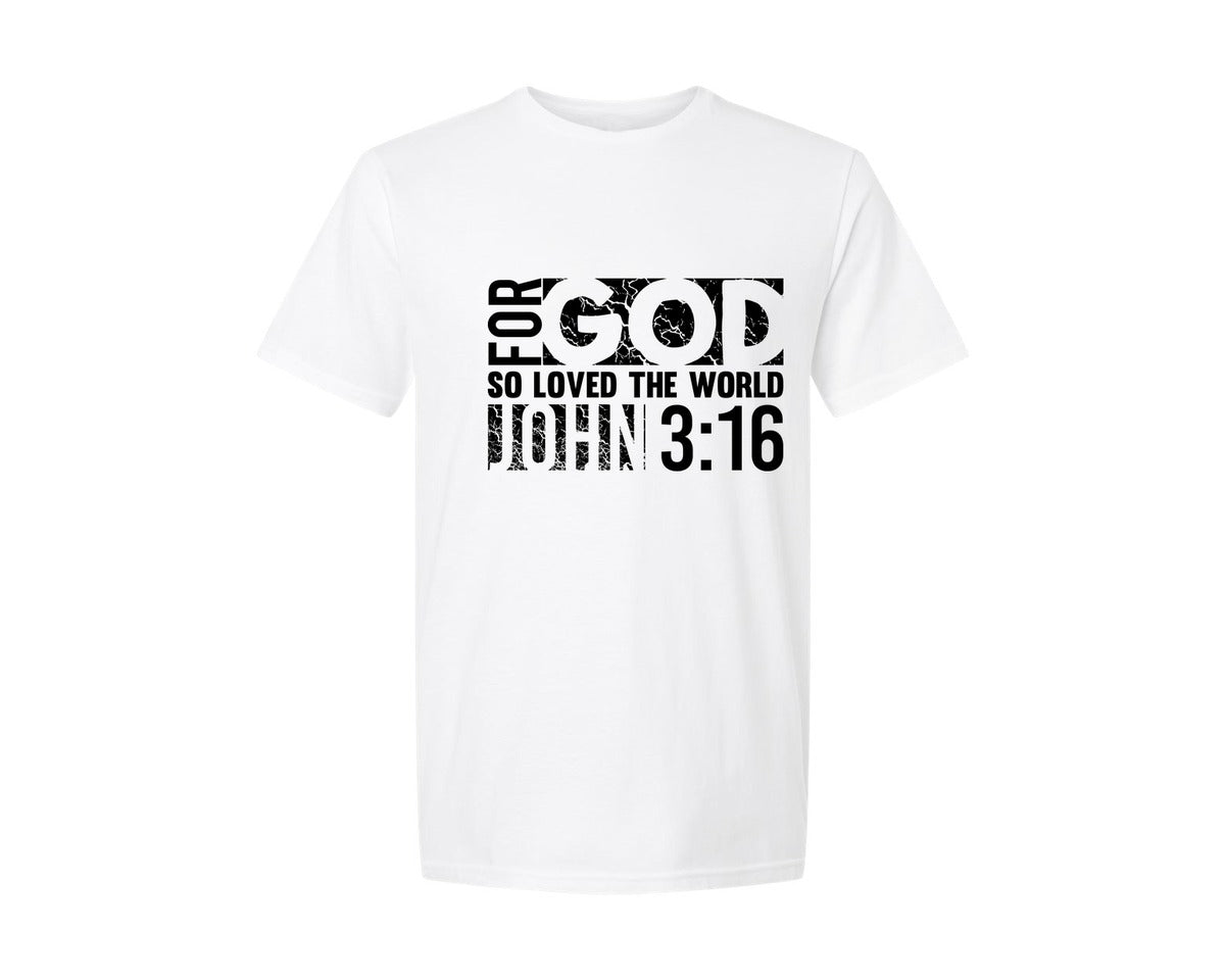 brand:Generic|color:White|For God So Loved The World Christia Graphic T-Shirt