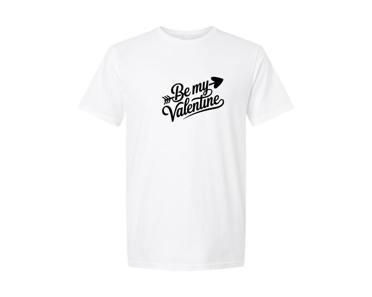 brand:Generic|color:White|Cute Romantic Be My Valentine Graphic T-Shirt