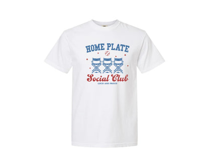 brand:Comfort Colors|color:White|Vintage Baseball Home Plate Social Club Graphic T-Shirt