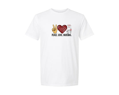 brand:Generic|color:White|Peace Love Nursing 3 Graphic T-Shirt