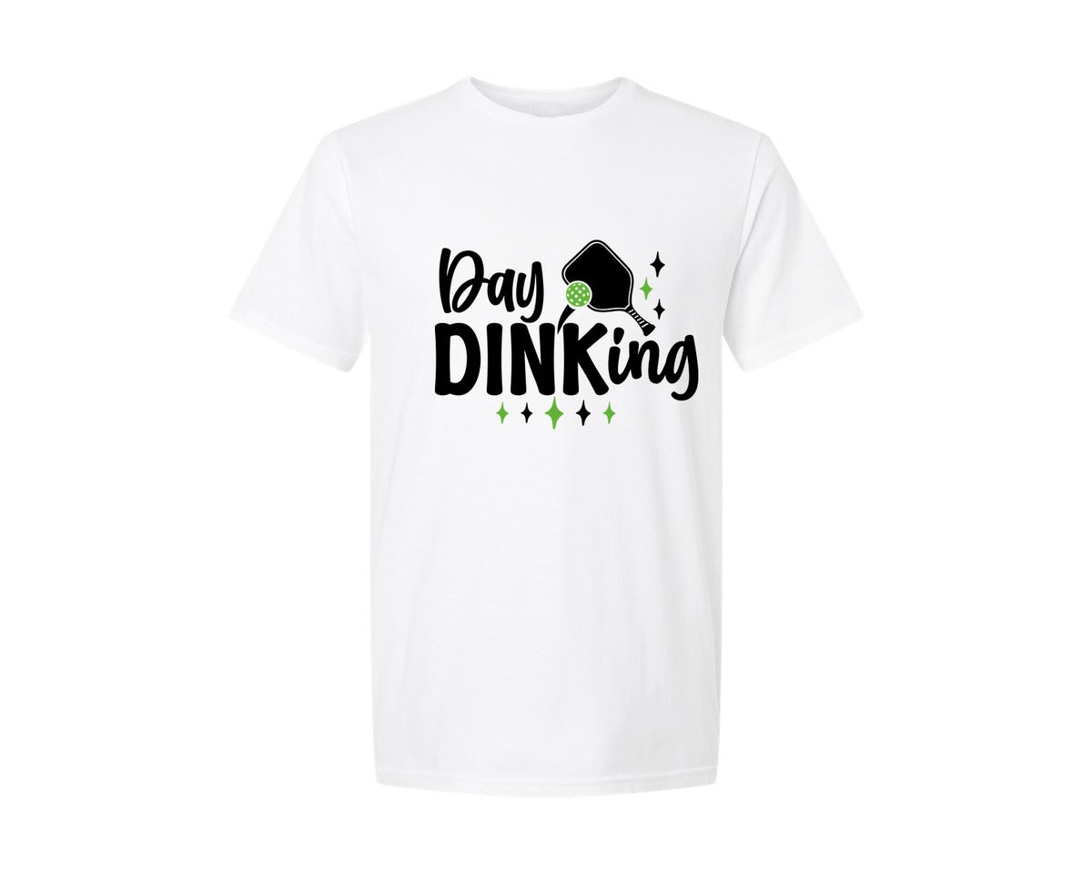 brand:Generic|color:White|Day Dinking Pickleball Graphic T-Shirt