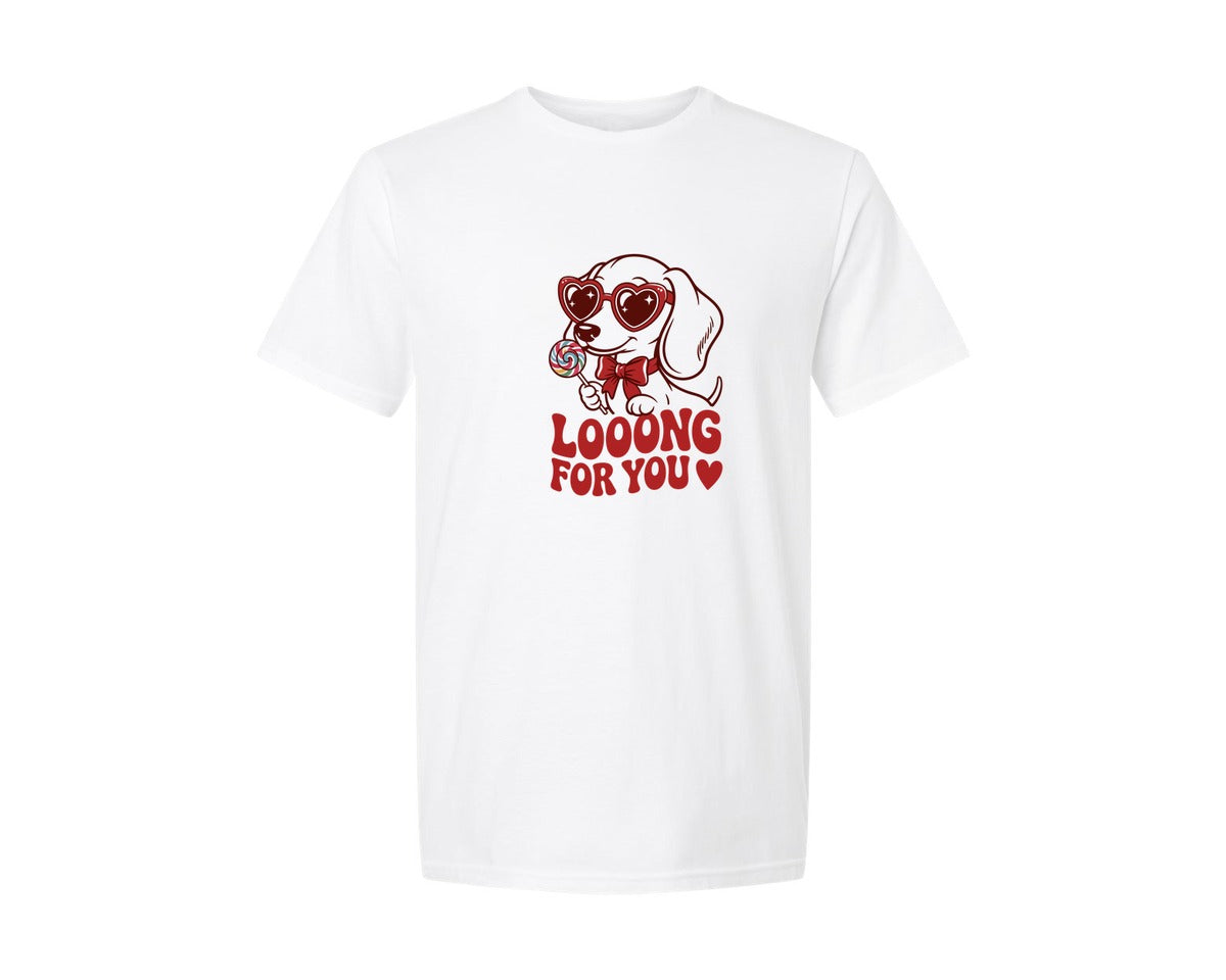 brand:Generic|color:White|Dachshund Dog Valentines Day Graphic T-Shirt