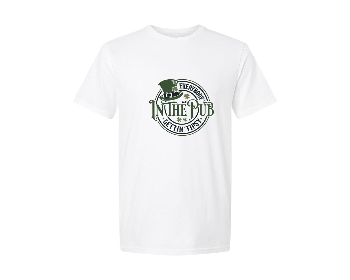 brand:Generic|color:White|Everybody In The Pub Getting Tipsy 3 Graphic T-Shirt