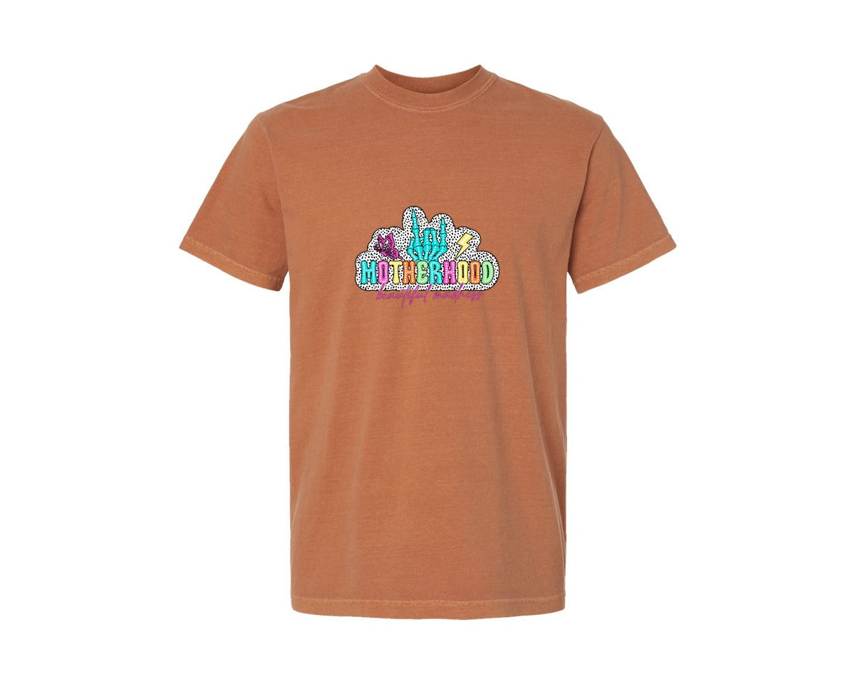 brand:Comfort Colors|color:Yam|Retro Motherhood Funny Mama Graphic T-Shirt