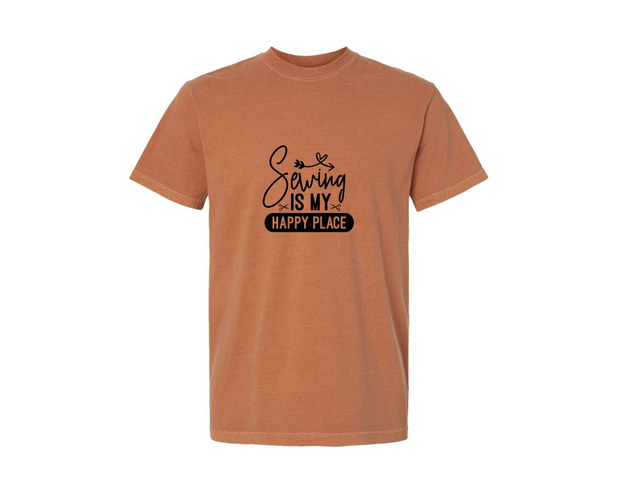 brand:Comfort Colors|color:Yam|Sewing Is My Happy Place 36 Graphic T-Shirt