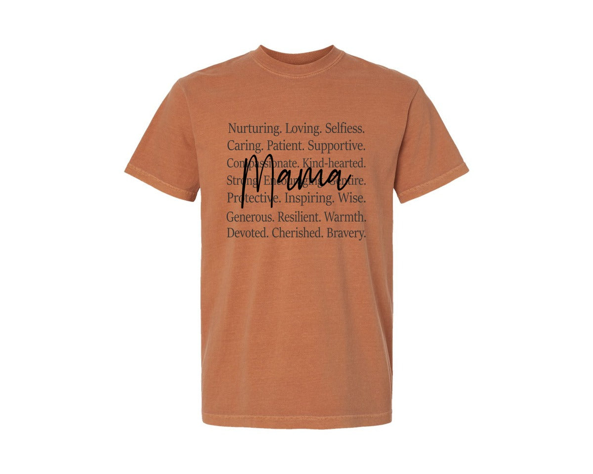 brand:Comfort Colors|color:Yam|Mama Words Mothers Day Graphic T-Shirt