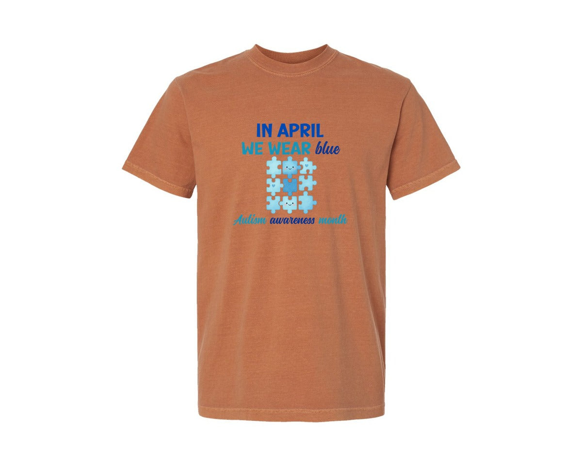 brand:Comfort Colors|color:Yam|Autism Awareness Month 2 Graphic T-Shirt