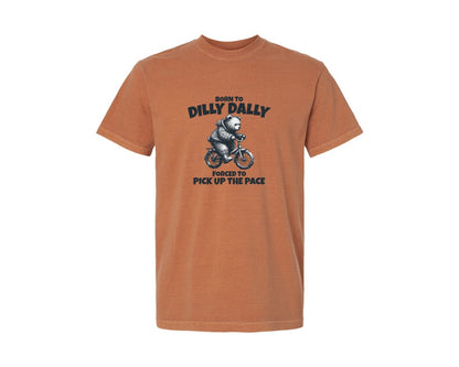 brand:Comfort Colors|color:Yam|Born To Dilly Dally Little Bear Shirt Graphic T-Shirt